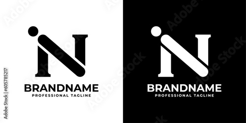Letter NI or IN Monogram Logo, suitable for any business with NI or IN initials.