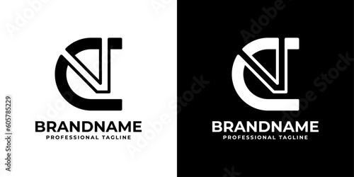 Letter CV Monogram Logo, suitable for any business with CV or VC initials.