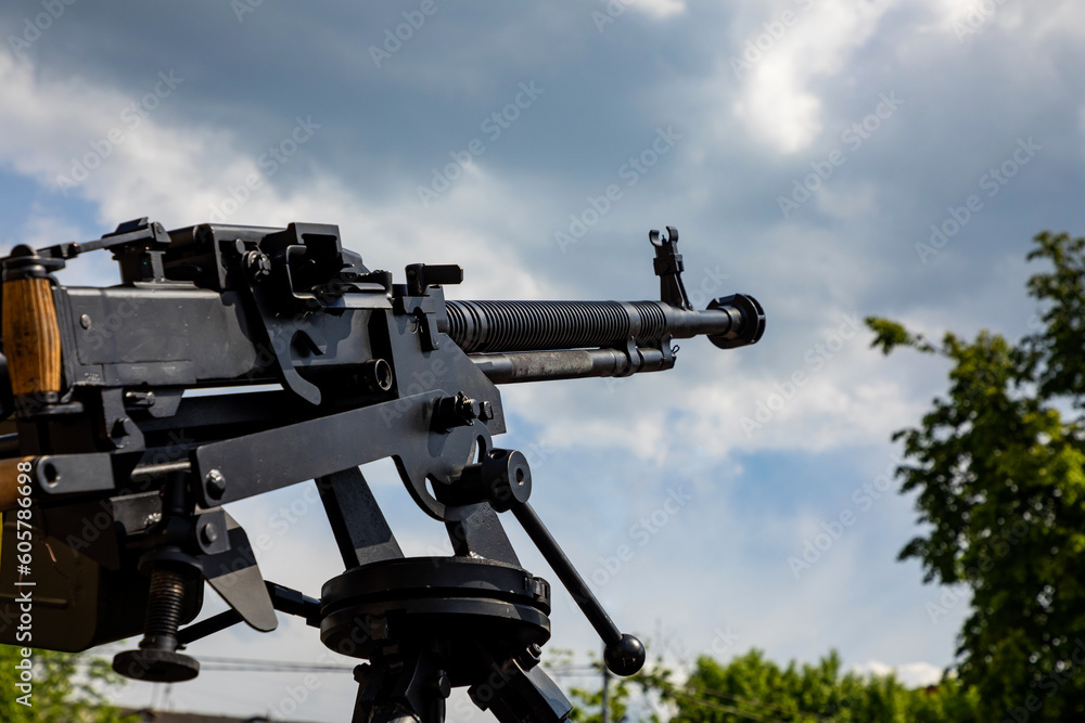 Drone hunters the war in Ukraine. Machine gun for shooting down kamikaze drones. Mobile group against air defense. Drone hunters the war in Ukraine. Machine gun for shooting down kamikaze drones. Mobile group against air defense.
