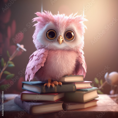 owl with book