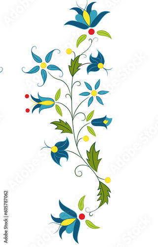 Haft kaszubski, ornament, logo, kwiaty © felicytka