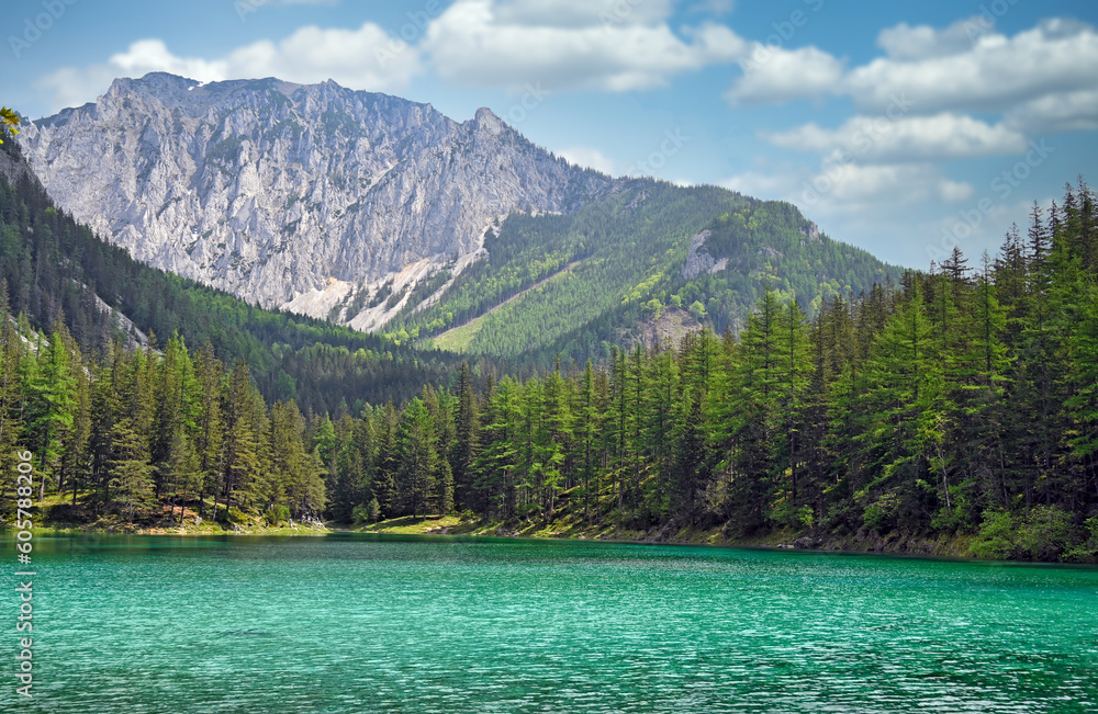 The Green Lake in Styria, Austria, landscape