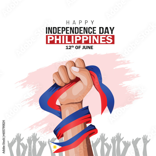happy independence day Philippines greetings. vector illustration design.