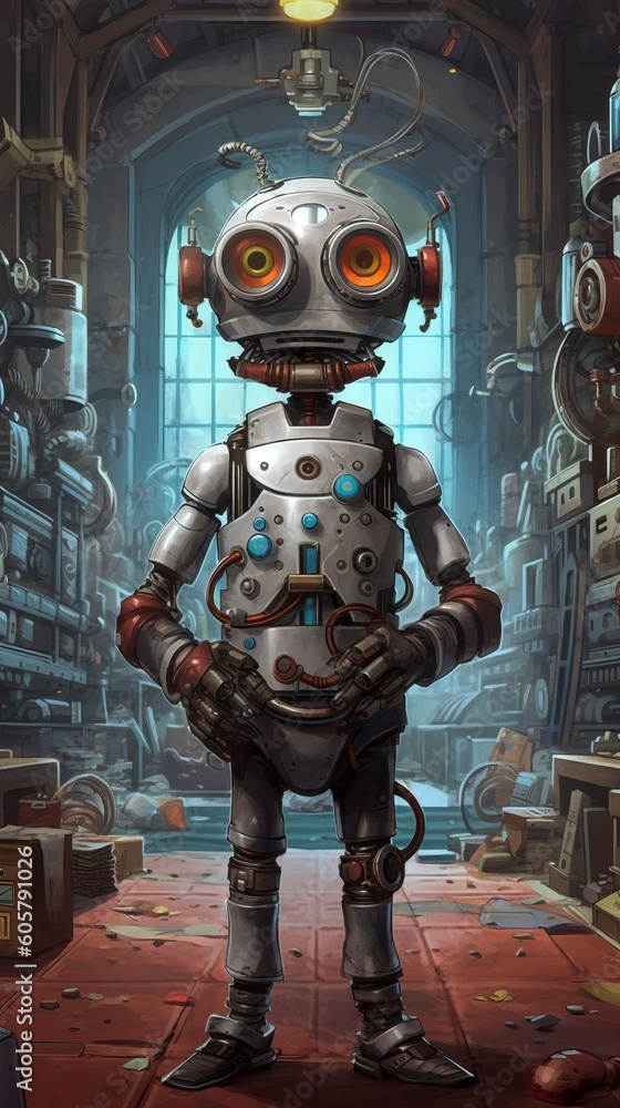 An robot android humanoid cyborg in a futuristic setting, Generative AI An robot android humanoid cyborg in a futuristic setting, Generative AI
