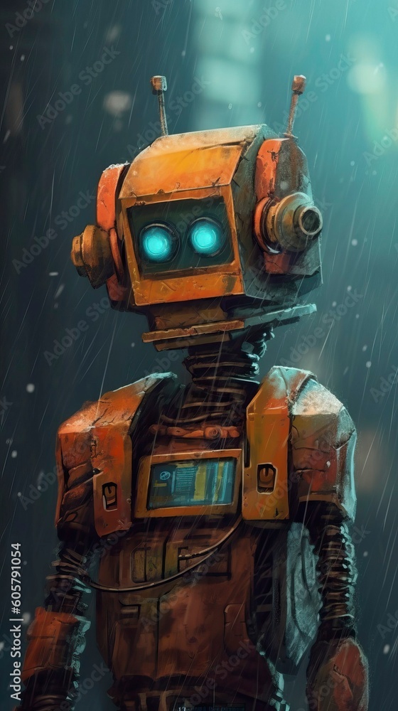 An robot android humanoid cyborg in a futuristic setting, Generative AI An robot android humanoid cyborg in a futuristic setting, Generative AI