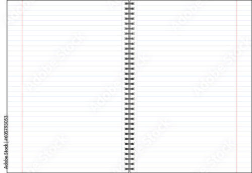 A lined notebook in a spiral binding vector epas 10