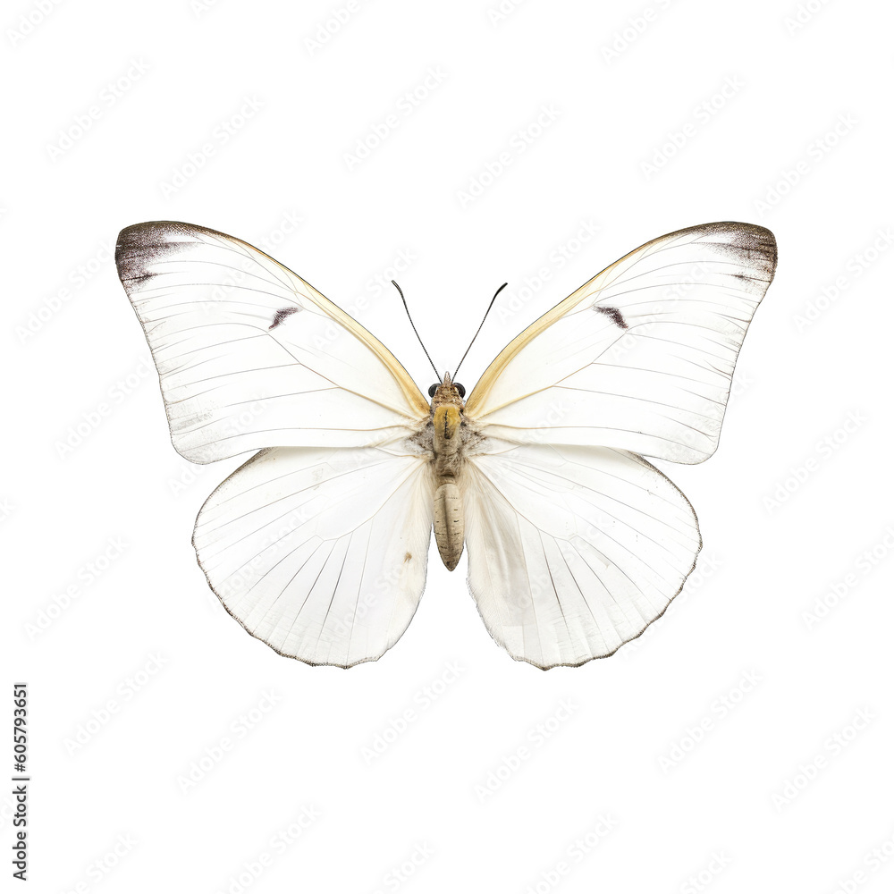 Naklejka premium Cabbage white butterfly - Pieris rapae 1. Transparent PNG. Generative AI