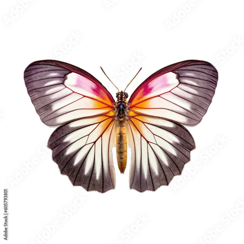 Hill jezebel butterfly -  Delias hyparete metarete 1. Transparent PNG. Generative AI photo