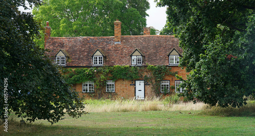 Beautiful old cottages on Ickwell Green Bedfordshire.   photo