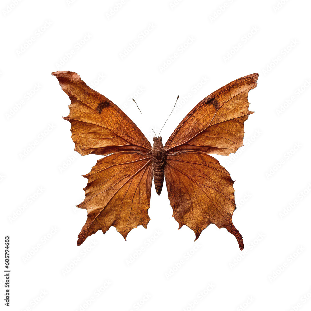 Obraz premium Orange oakleaf butterfly - Kallima inachus 1. Transparent PNG. Generative AI