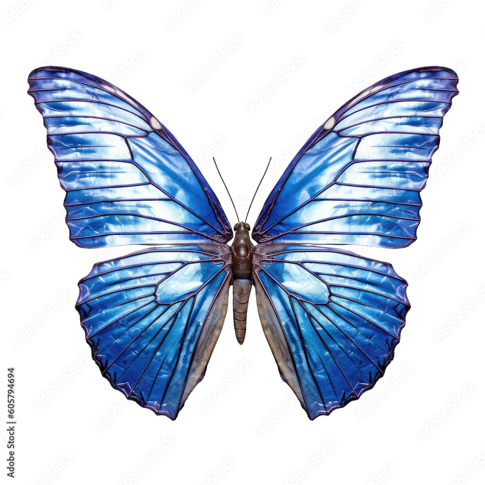 Obraz premium Pea-blue butterfly - Lampides boeticus 1. Transparent PNG. Generative AI