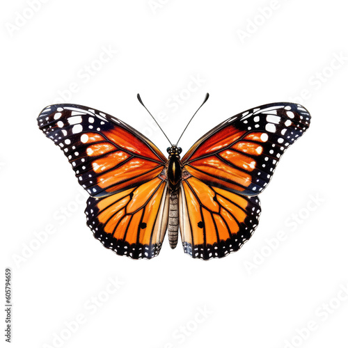 Monarch butterfly - Danaus plexippus 1. Transparent PNG. Generative AI