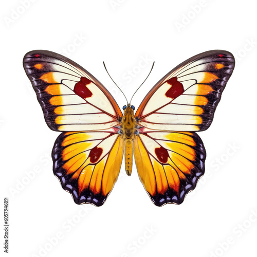 Painted jezebel butterfly - Delias hyparete 1. Transparent PNG. Generative AI