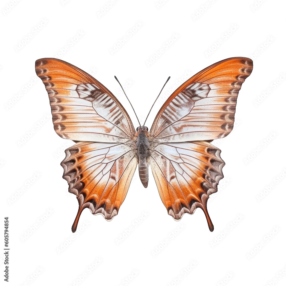 Fototapeta premium Tawny rajah butterfly - Charaxes bernardus 1. Transparent PNG. Generative AI
