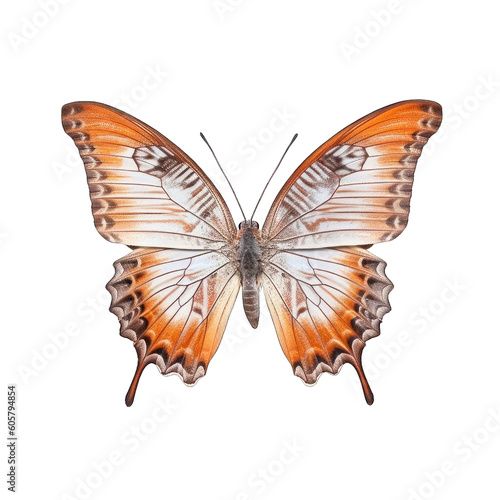 Tawny rajah butterfly -  Charaxes bernardus 1. Transparent PNG. Generative AI