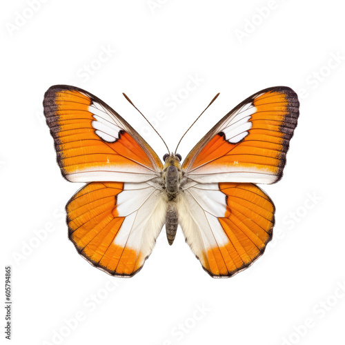 Tailed orange tip butterfly -  Colotis evagore 1. Transparent PNG. Generative AI photo