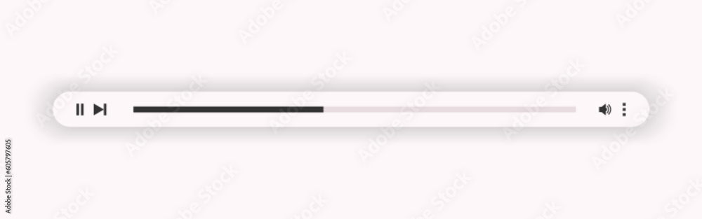 Minimized video player bar or audio player control panel