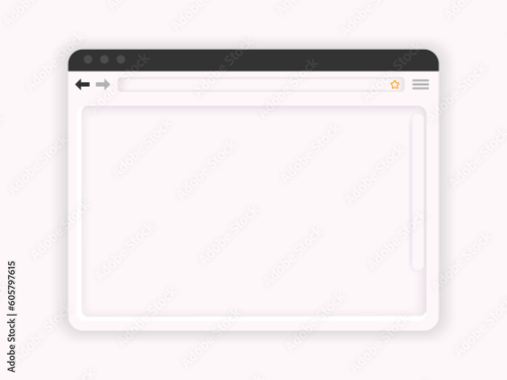 Internet Web Browser Window. White Clay Styled Web Explorer. Internet Web Browser Window. White Clay Styled Web Explorer.