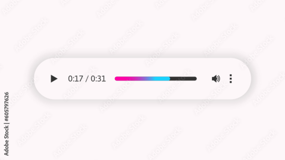 Minimized video player bar or audio player control panel Minimized video player bar or audio player control panel