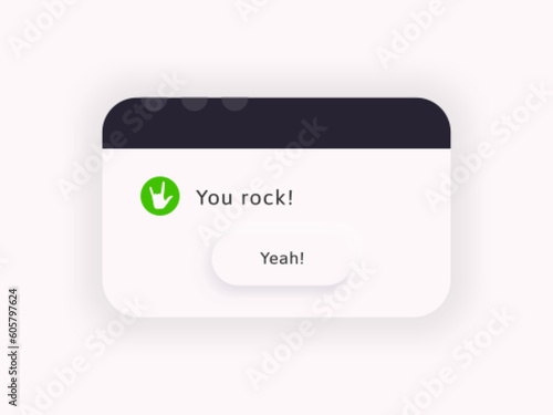 You rock motivational computer message. High self-esteem concept.