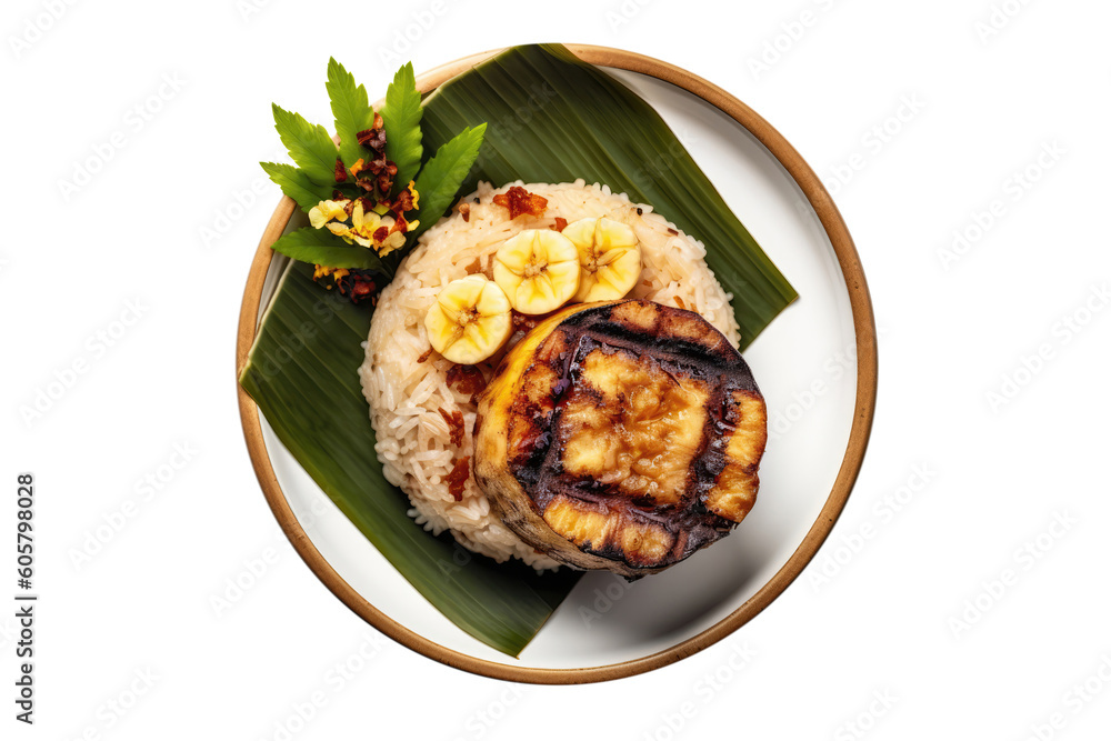 Chuoi Nep Nuong Grilled Sticky Rice With Banana, Vietnamese Cuisine