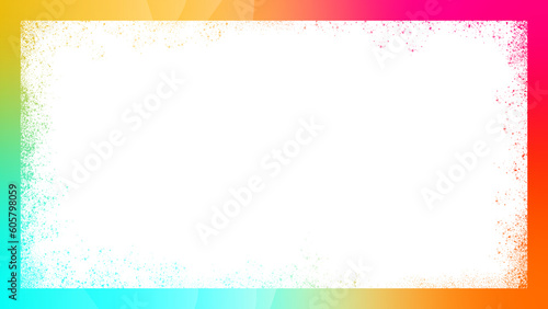 Colorful frame with white background and color splashes