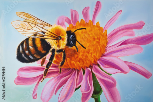 Bumblebee over flower