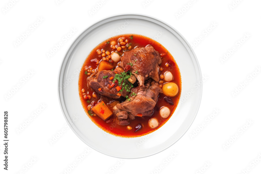 Picante De Cuy Spicy Guinepig Stew, Peruvian Cuisine. Isolated On Transparent Background, Png. Generative AI Picante De Cuy Spicy Guinepig Stew, Peruvian Cuisine. Isolated On Transparent Background, Png. Generative AI