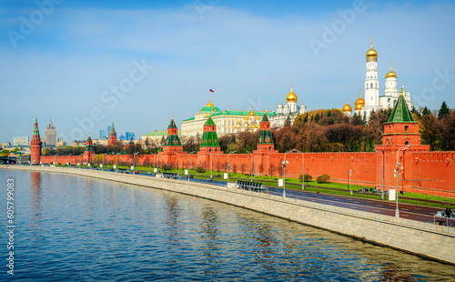 Moscow Kremlin churches and walls, Russia © Boris Stroujko