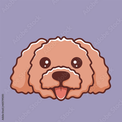 cute cartoon poodle labradoodle dog portrait