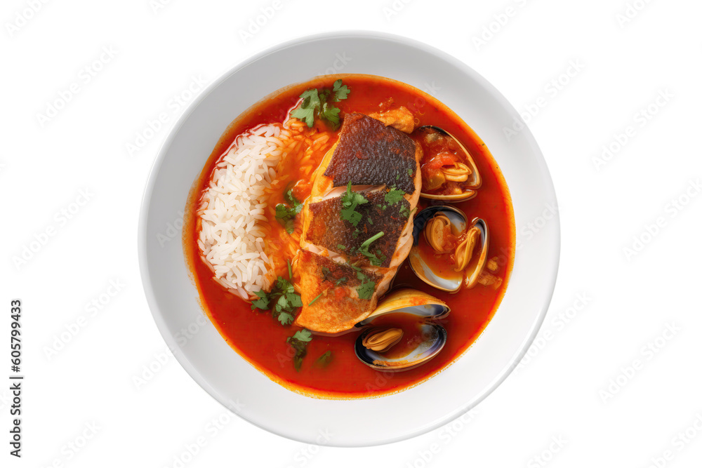 Sudado De Pescado Fish Stew, Peruvian Cuisine. Isolated On Transparent Background, Png. Generative AI Sudado De Pescado Fish Stew, Peruvian Cuisine. Isolated On Transparent Background, Png. Generative AI