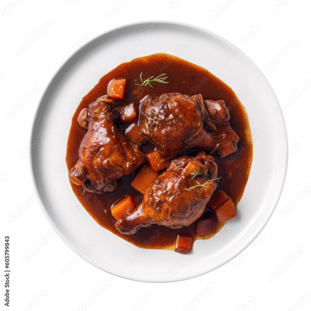 Brown Stew Chicken Jamaican Cuisine. Isolated On Transparent Background, Png. Generative AI Brown Stew Chicken Jamaican Cuisine. Isolated On Transparent Background, Png. Generative AI