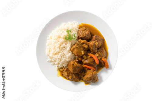 Curry Goat Jamaican Cuisine. Isolated On Transparent Background, Png. Generative AI photo