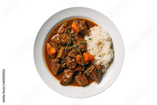Stewed Beef Jamaican Cuisine. Isolated On Transparent Background, Png. Generative AI