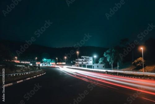 Traffic on highway at night