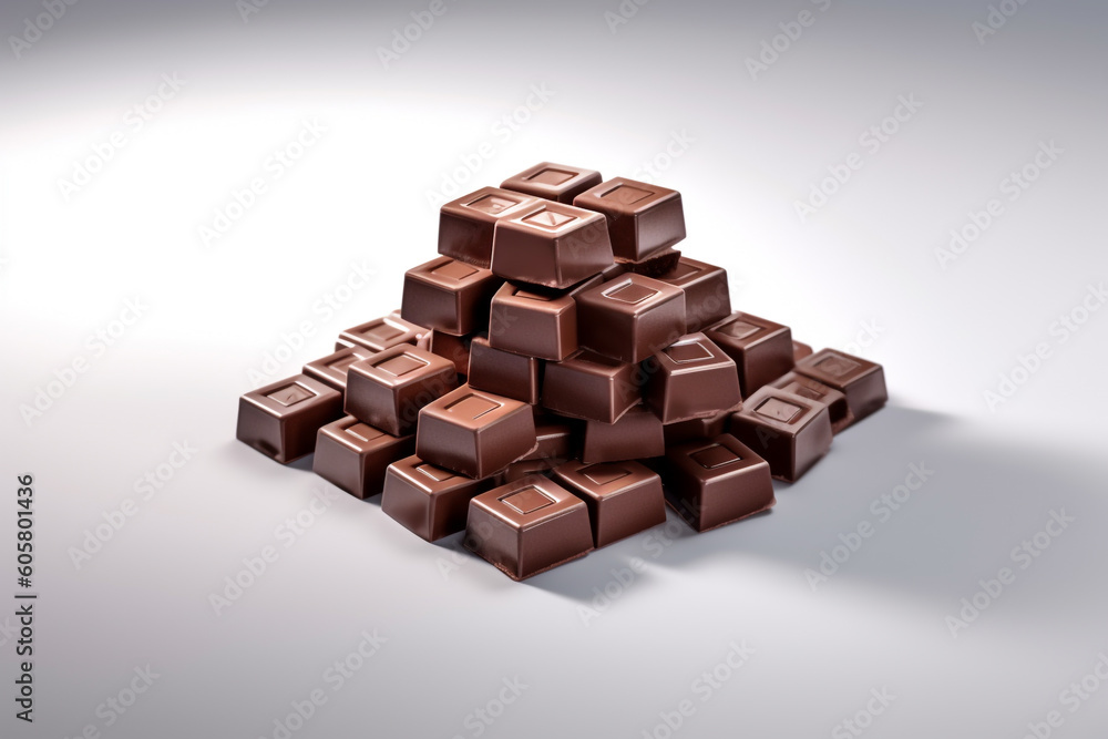 chocolate blocks isolated on white background chocolate blocks isolated on white background