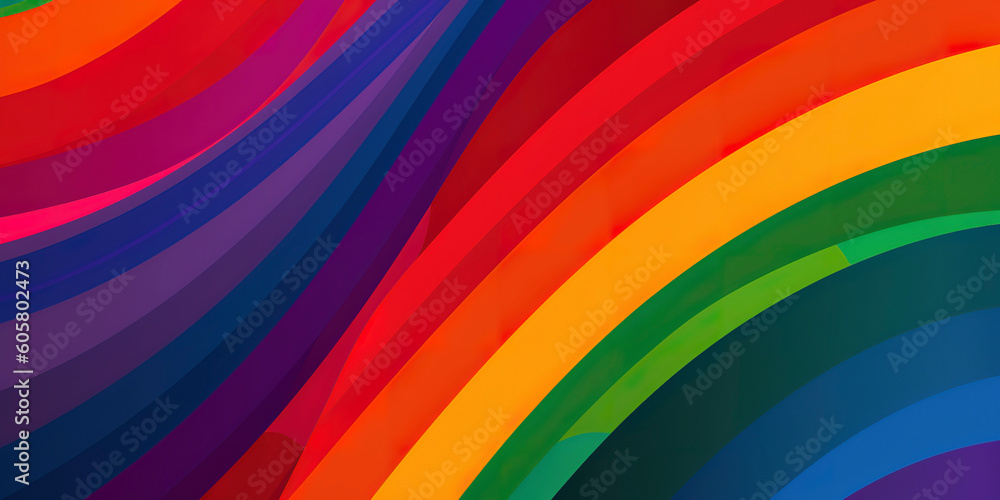 Obraz premium Flourishing Diversity: Embracing Equality through the LGBTQ+ Flag's Colors. Generated AI