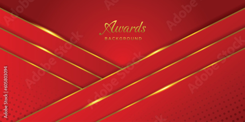 Abstract red and gold awards background