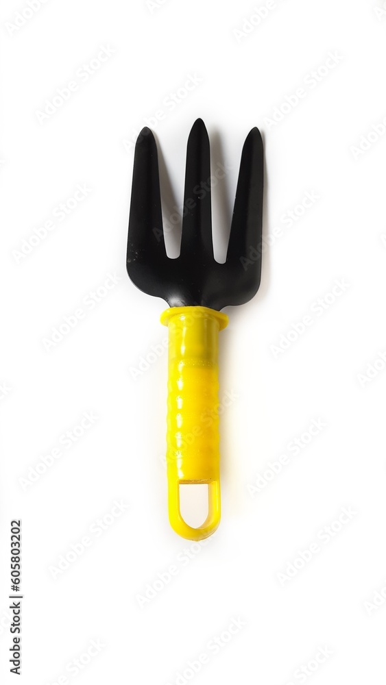 Garden fork isolated on white background. Gardening tool equipment Garden fork isolated on white background. Gardening tool equipment