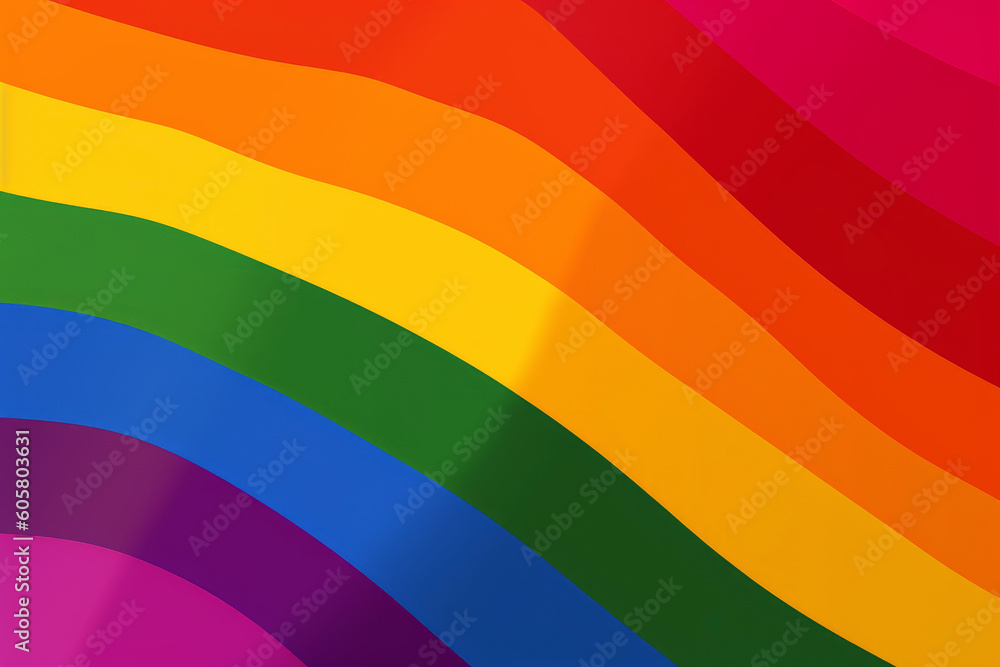 Proudly Colorful: Uniting with the LGBTQ+ Flag's Vibrant Palette. Generated AI