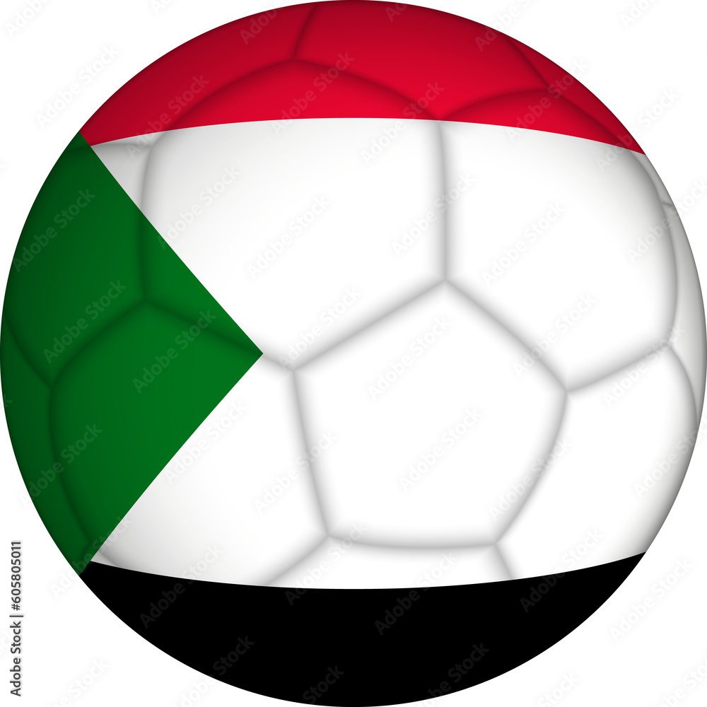 Football ball with Sudan flag pattern. Football ball with Sudan flag pattern.