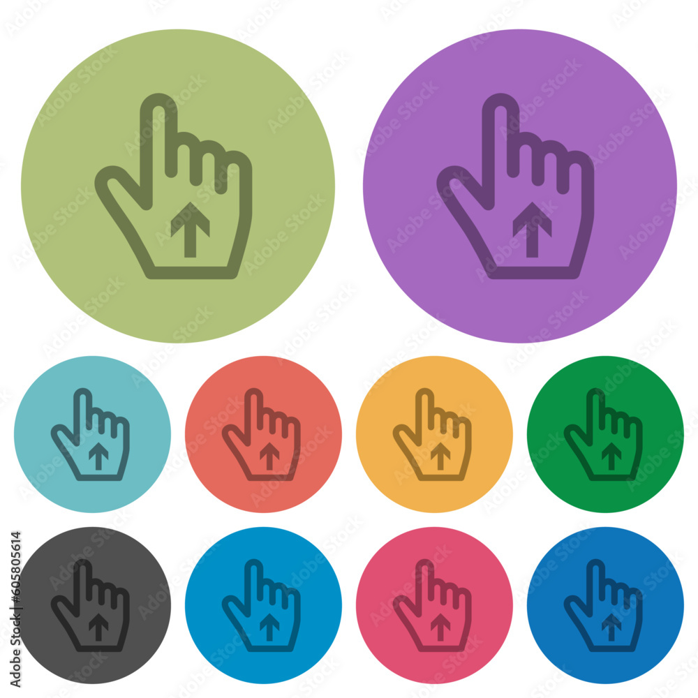 Fototapeta premium Hand cursor up outline color darker flat icons