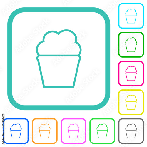 Shake with cream outline vivid colored flat icons