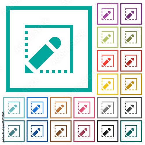 Edit shape flat color icons with quadrant frames