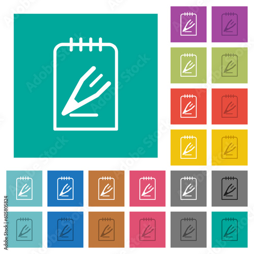 Edit note outline square flat multi colored icons