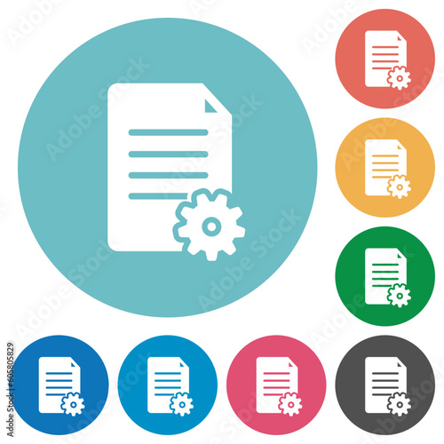 Document setup solid flat round icons