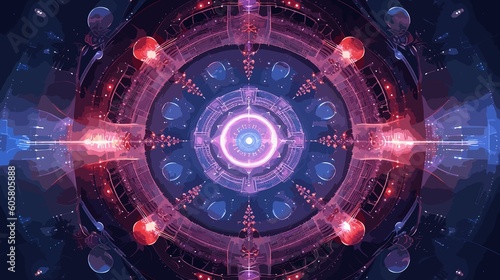 Fractal Symmetry in Clockpunk Style. Energy-Charged Abstract. Postprocessing Generative AI.