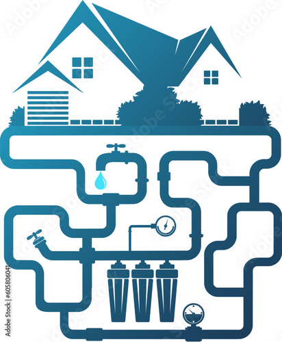 Scissors needle and spool of thread. Design for seamstress and tailor