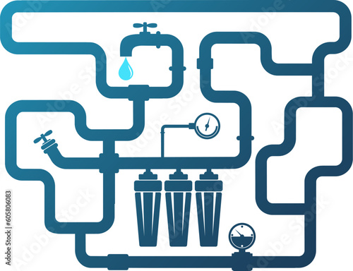 Water pipe system and water filters