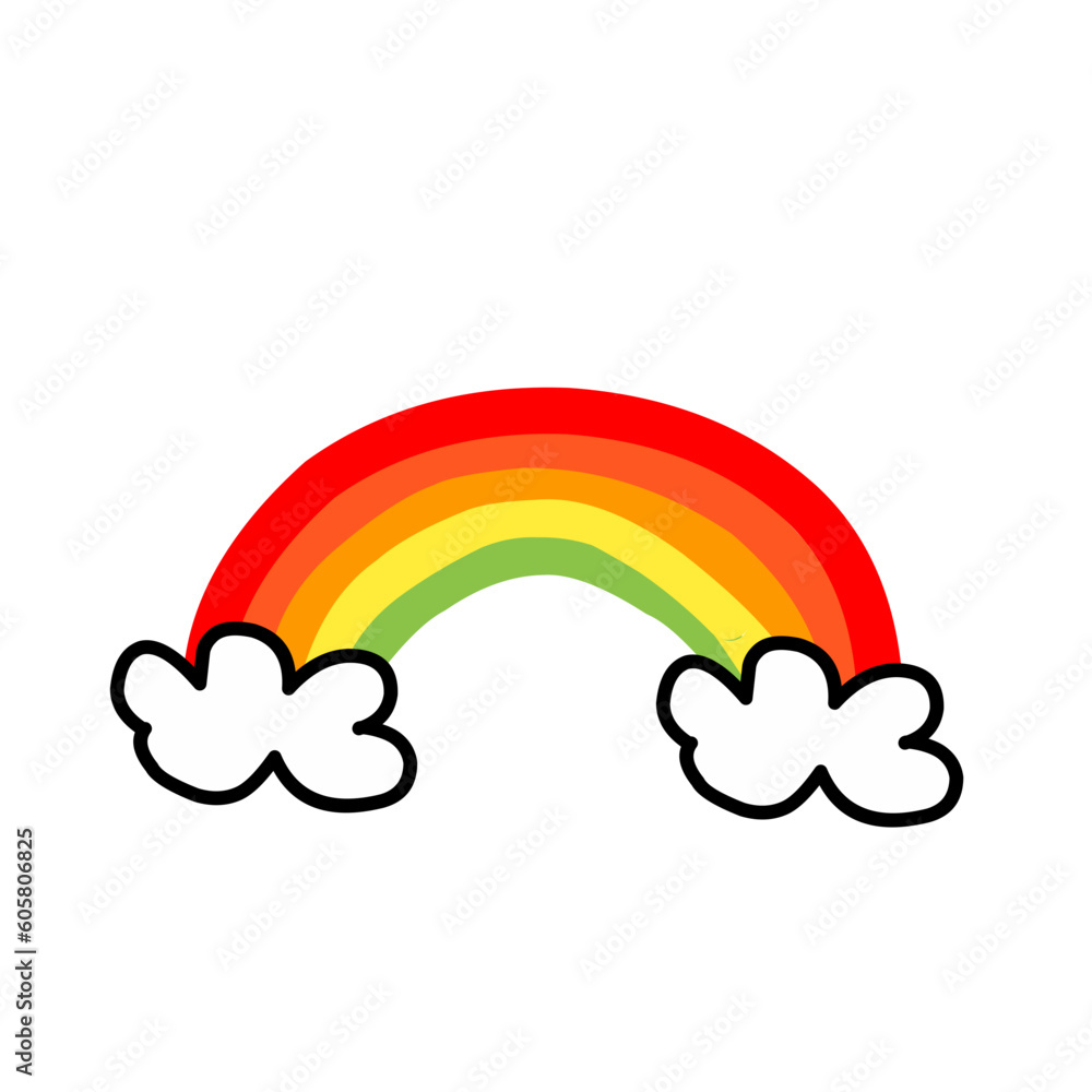 Rainbow and Cloud Icon Rainbow and Cloud Icon